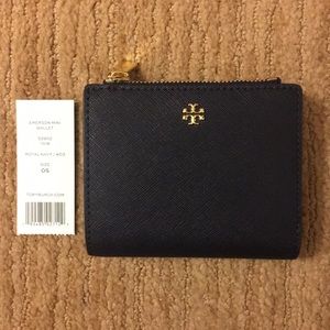 NWT Tory Burch Mini Emerson Wallet NEW Royal Navy